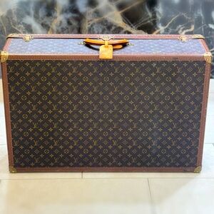 Authentic Vintage Louis Vuitton Monogram Hard Travel Case Trunk Alzer 80 & certi